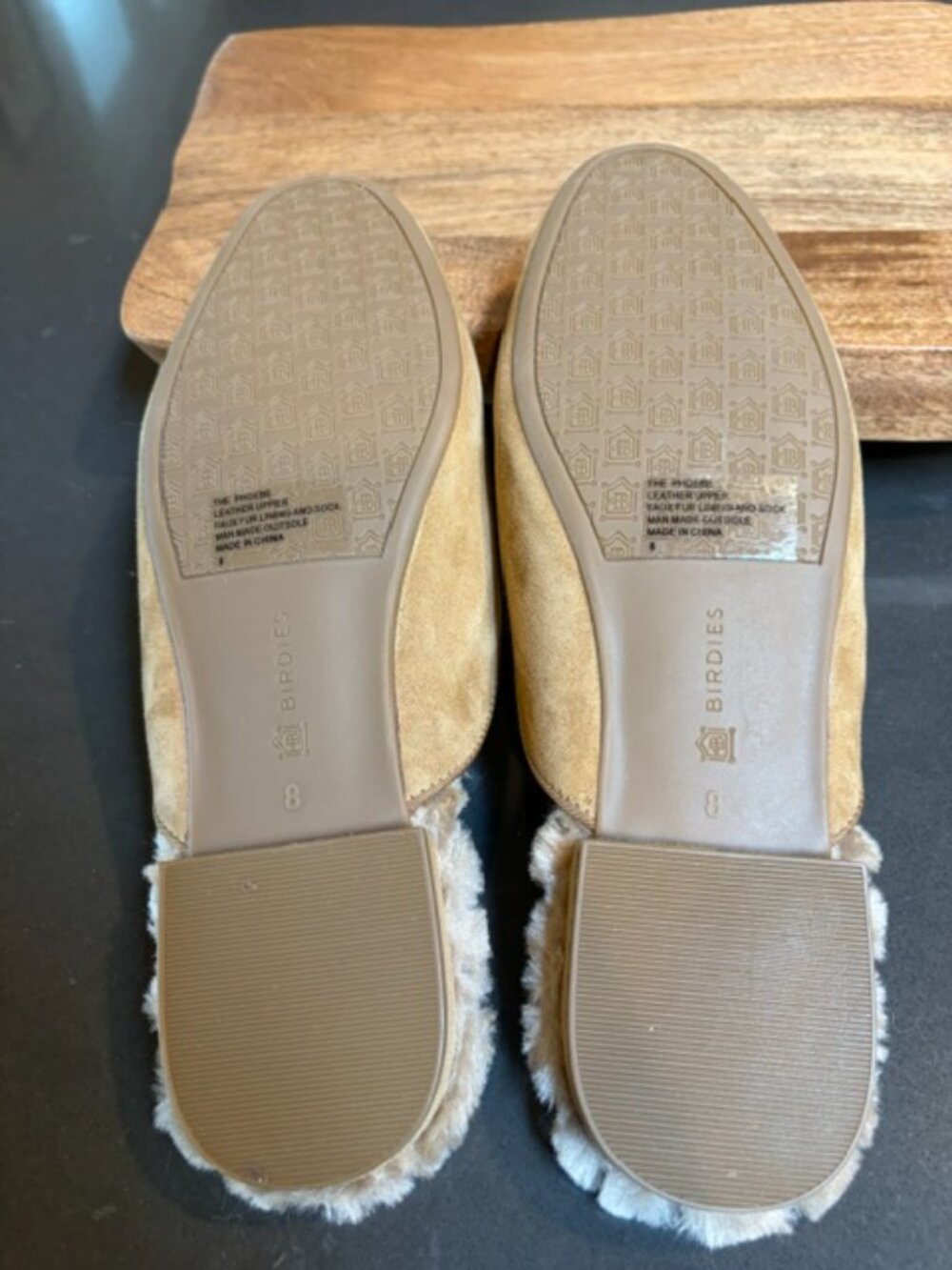 BIRDIES Phoebe Shearling Mule Slipper Size 8 Tan - Picture 8 of 9